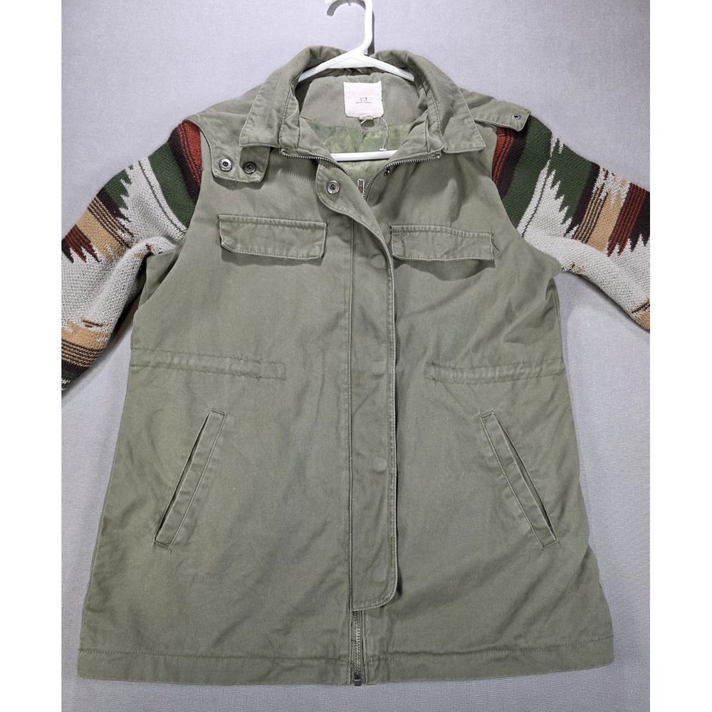 Thread &‎ Supply Utility Jacket XS Aztec Knit Olive Green Boho Western Hood